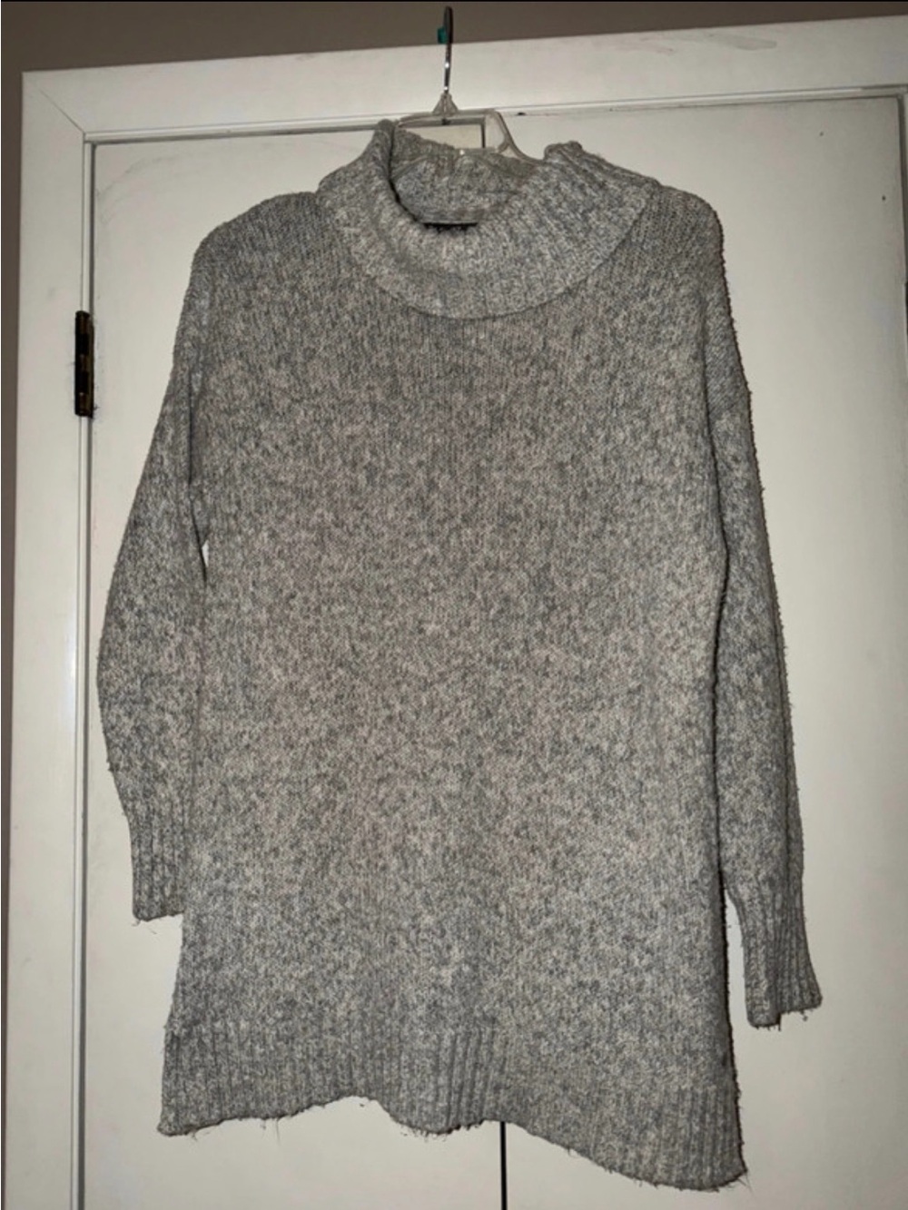 Eddie Bauer Heather Gray Cowl Neck Sweater